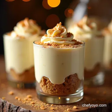 Easy Eggnog Cream Parfaits with Gingersnap Christmas in a Glass Recipe Card
