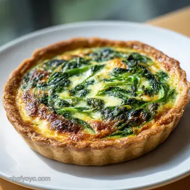 Food Quiche Recipe with Spinach for 8 Servings Recipe Card