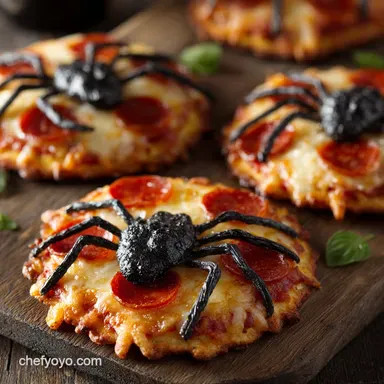 Quick Easy Mini Spider Pizzas The 25Minute Halloween Appetizer Recipe Card