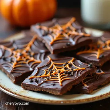 Spooky Spiderweb Bark Easy Halloween No Bake Treats Recipe Card