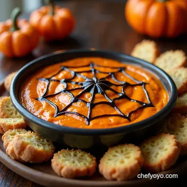 Spooky Spiderweb Dip My GoTo Halloween Foods Appetizer Recipe Card