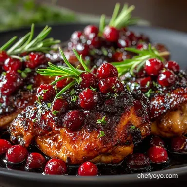 Sticky Balsamic Cranberry Chicken Recipe Weeknight Glaze in 40 Mins Recipe Card