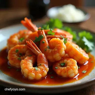 Sticky Firecracker Shrimp Sweet Spicy Gochujang Prawns Recipe Card