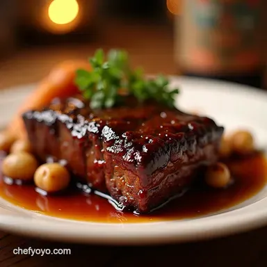 My Managed Secret FallApart Short Ribs with Sticky Red Wine Glaze Recipe Card