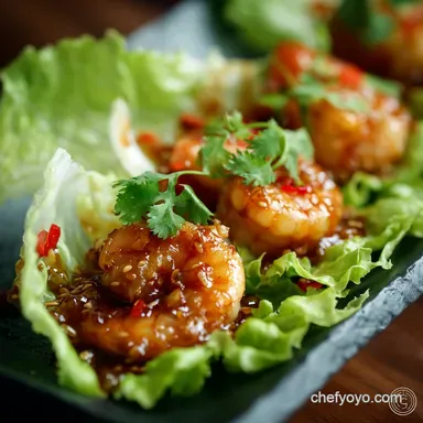 Shrimp Lettuce Wraps: Speedy Healthy Asian Recipe with Sticky Glaze