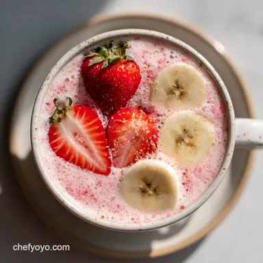 Strawberry Banana Smoothie with Yogurt in 5 Minutes Recipe Card