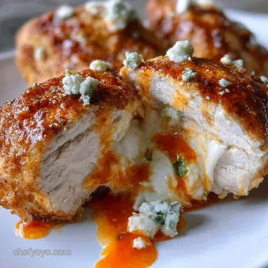 Stuffed Buffalo Chicken Breasts Creamy Cheese Filling Crispy Panko Recipe Card