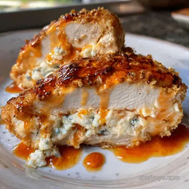 Stuffed Buffalo Chicken Breasts Creamy Cheese Filling Crispy Panko
