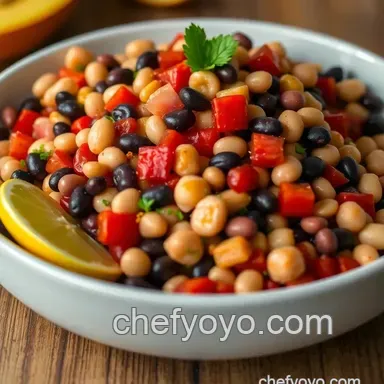 Summer Fiesta Bean Salad Recipe: A Zesty BBQ Side! Recipe Card