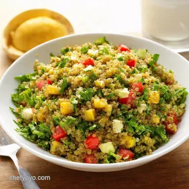 Easy Healthy Lunches Sunshine Mediterranean Quinoa Salad Recipe Card