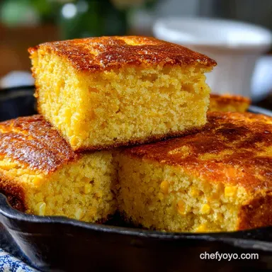 sweet cornbread recipe Baked in Cast Iron Recipe Card