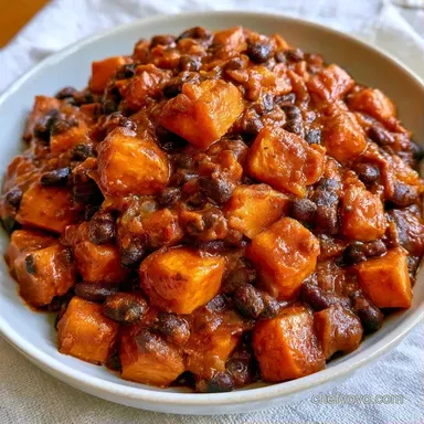 Black Bean Chili with Sweet Potato Recipe Card