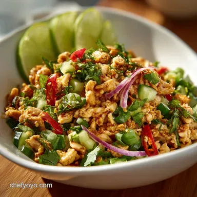 Thai Chopped Chicken Bean Salad Recipe in 25 Minutes | Crunchy & Nutty Recipe Card
