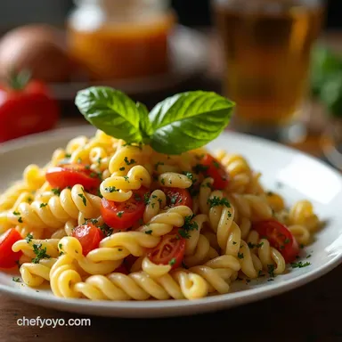 Zesty Mediterranean Pasta Salad with Secret Hot Honey Feta Dressing Recipe Card