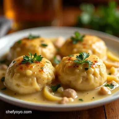 Rich Creamy Chicken and Dumplings Recipe Biscuit Style Recipe Card