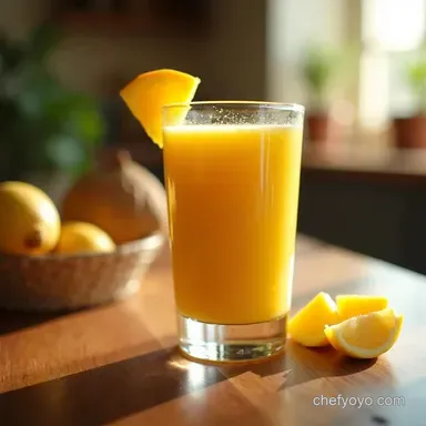 Tropical Mango Coconut Smoothie Sunshine in a Glass Recipe Card