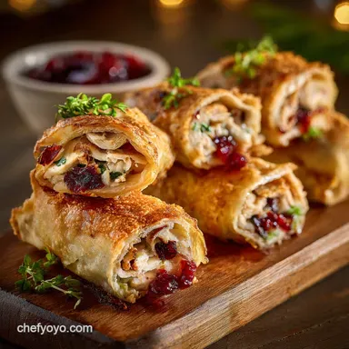 Boxing Day Bonanza Baked Turkey Cranberry and Brie Egg Rolls