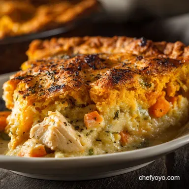 Turkey Pot Pie with Sweet Potato Crust: Golden Crust Creamy Filling. Recipe Card