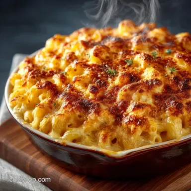 Ultimate FiveCheese Mac and Cheese Velvety Baked Comfort Food Recipe Card