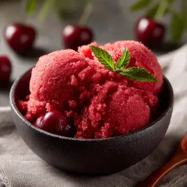 Cherry Sorbet: The Best Quick Scoopable Vegan Sorbet Recipe Recipe Card