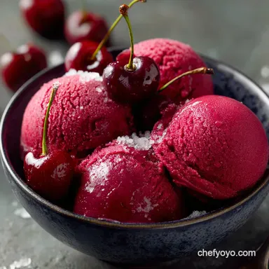 Cherry Sorbet: The Best Quick Scoopable Vegan Sorbet Recipe
