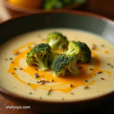 The Gold Standard Decadent Yet Light Broccoli Cheddar Soup Recipe Card