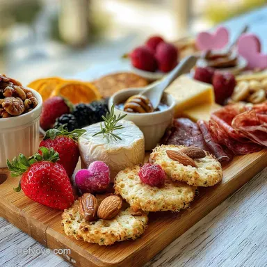 Valentine s Day Charcuterie Board Idea with Heart Shaped Cheeses | Easy & Romantic Recipe Card