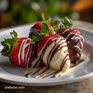Valentine's Chocolate Covered Strawberry Dessert with White Chocolate Drizzle Ready in 50 Minutes Recipe Card