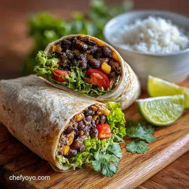 10-Minute Vegan Burrito Wrap with Black Beans in 20 Minutes Recipe Card