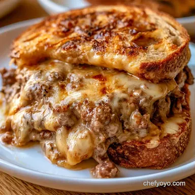 Venison Patty Melt for 4 Servings Recipe Card
