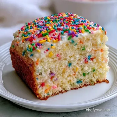 Viral Sprinkle Dot Cake for 4 Servings Recipe Card