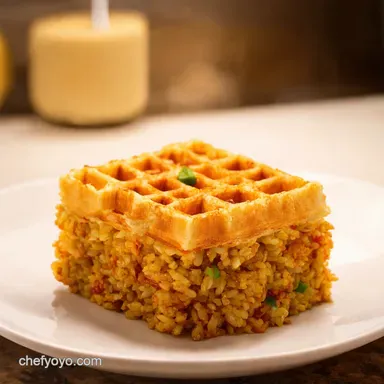 Waffle Maker Fried Rice Crispy Leftover Magic Recipe Card