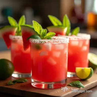 Watermelon Drinks with Alcohol Agua Fresca Margaritas Recipe Card