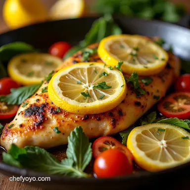 Easy Healthy Meals Zesty OnePan Lemon Herb Chicken Recipe Card