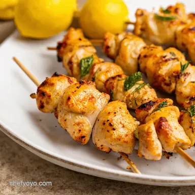 Easy Summer Meals Zesty Lemon Herb Chicken Skewers Recipe Card