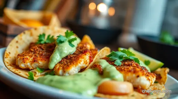 Crispy Fish Tacos with Creamy Lime-Cilantro Sauce
