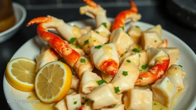 Fresh King Crab Claws with Garlic Lemon Butter