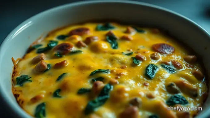 The Ultimate Cheesy Sausage & Spinach Egg Bake