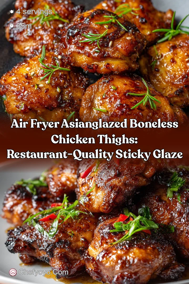 Air Fryer AsianGlazed Boneless Chicken Thighs: Restaurant-Quality Sticky Glaze