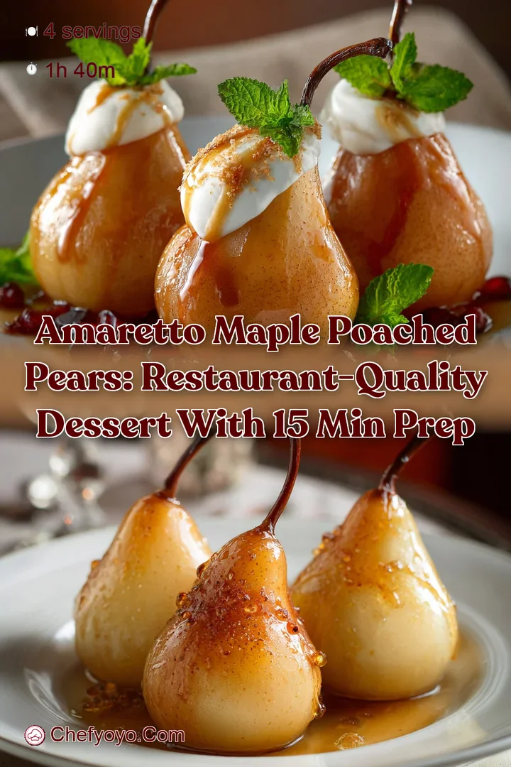 Amaretto Maple Poached Pears: Restaurant-Quality Dessert with 15 Min Prep