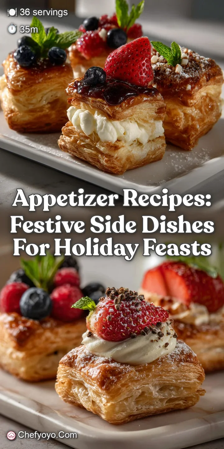 Close-up of perfectly flaky, golden pastry bites with visible layers, appearing warm and inviting, hinting at a melt-in-yo...