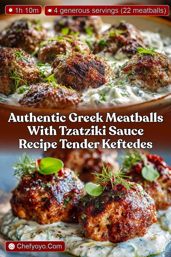 Authentic Greek Meatballs with Tzatziki Sauce Recipe Tender Keftedes