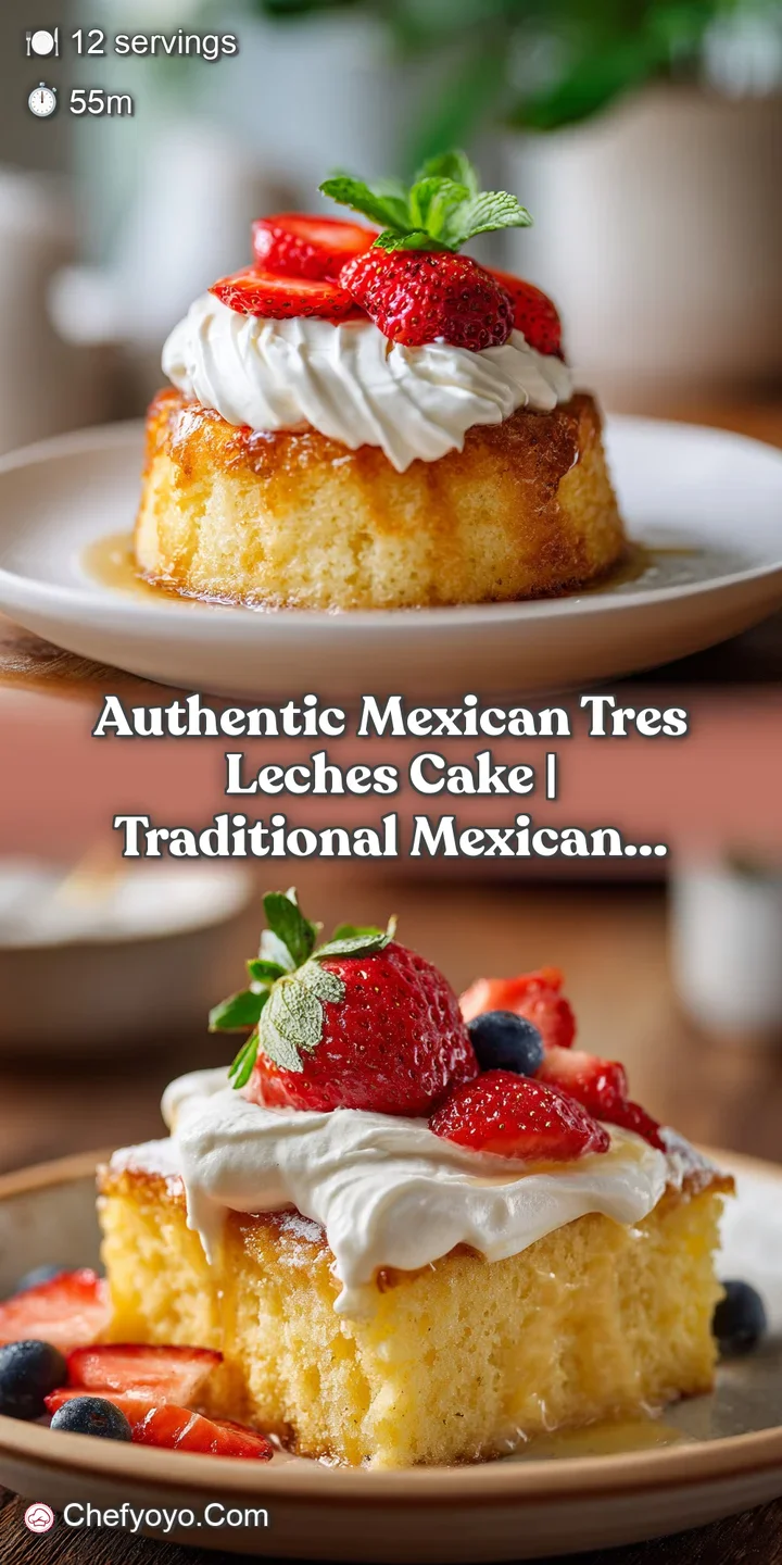 Close-up of a fork sinking into moist, milky tres leches cake, revealing its airy texture.