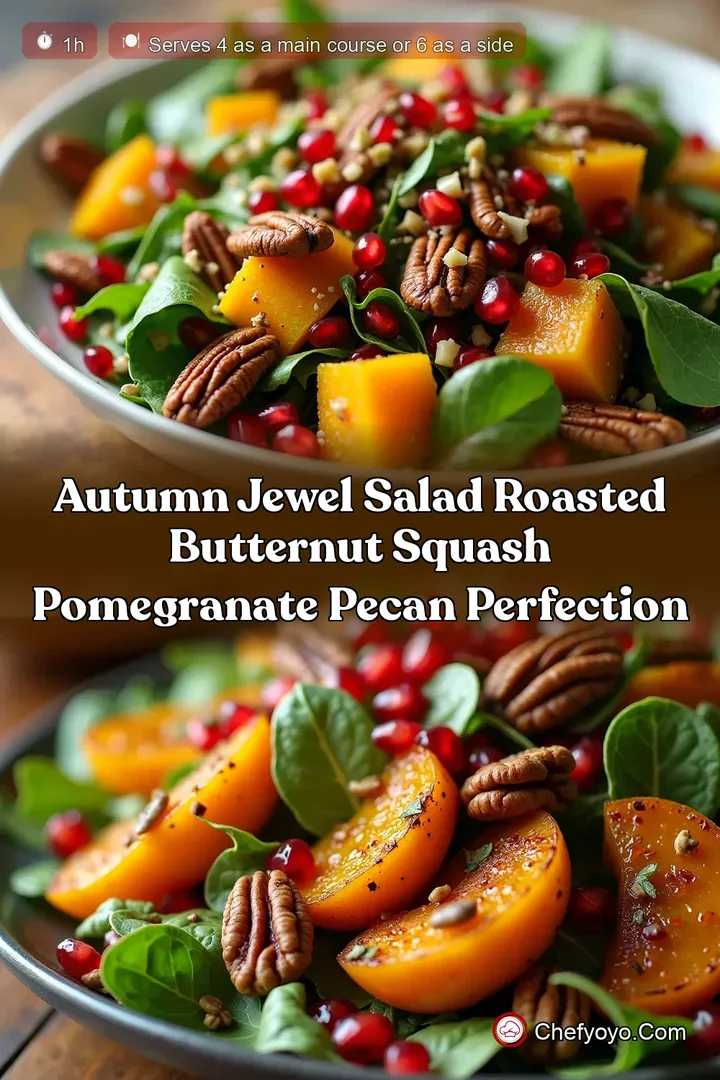 Autumn Jewel Salad Roasted Butternut Squash Pomegranate Pecan Perfection