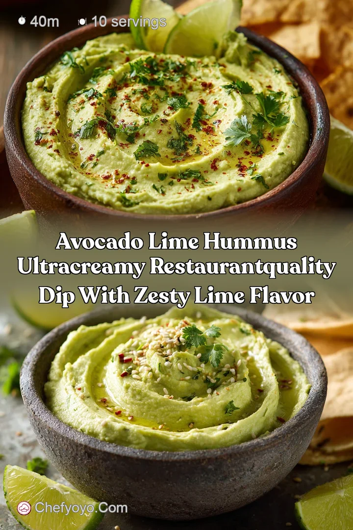 Avocado Lime Hummus UltraCreamy RestaurantQuality Dip with Zesty Lime Flavor