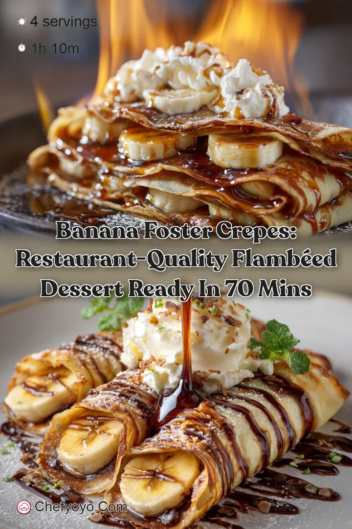 Banana Foster Crepes: Restaurant-Quality Flamb&eacute;ed Dessert Ready in 70 Mins