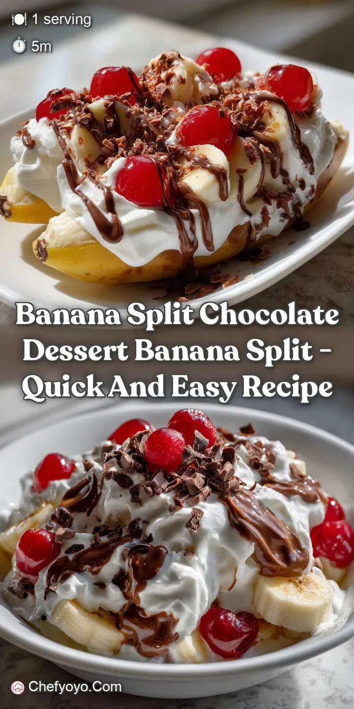 Banana Split Chocolate Dessert Banana Split - Quick and Easy Recipe