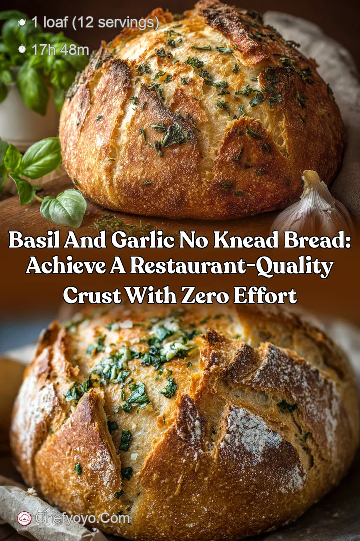 Basil and Garlic No Knead Bread: Achieve a Restaurant-Quality Crust with Zero Effort