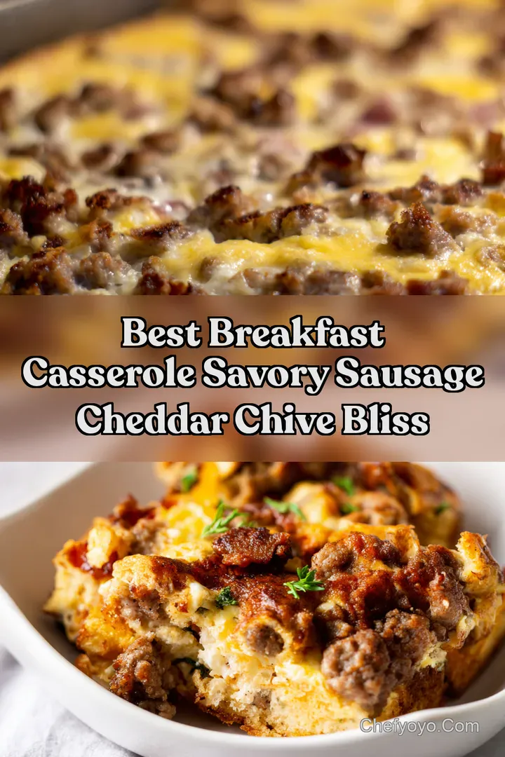 Best Breakfast Casserole Savory Sausage Cheddar Chive Bliss : PIN FOR LATER Best Breakfast Casserole Savory Sausage Cheddar Chive Bliss