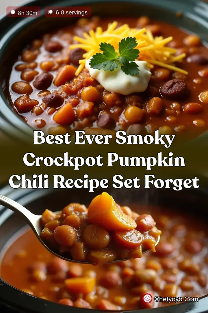 Best Ever Smoky Crockpot Pumpkin Chili Recipe Set Forget
